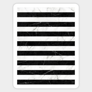 Marble Stripes Pattern 2 - Black and White Sticker